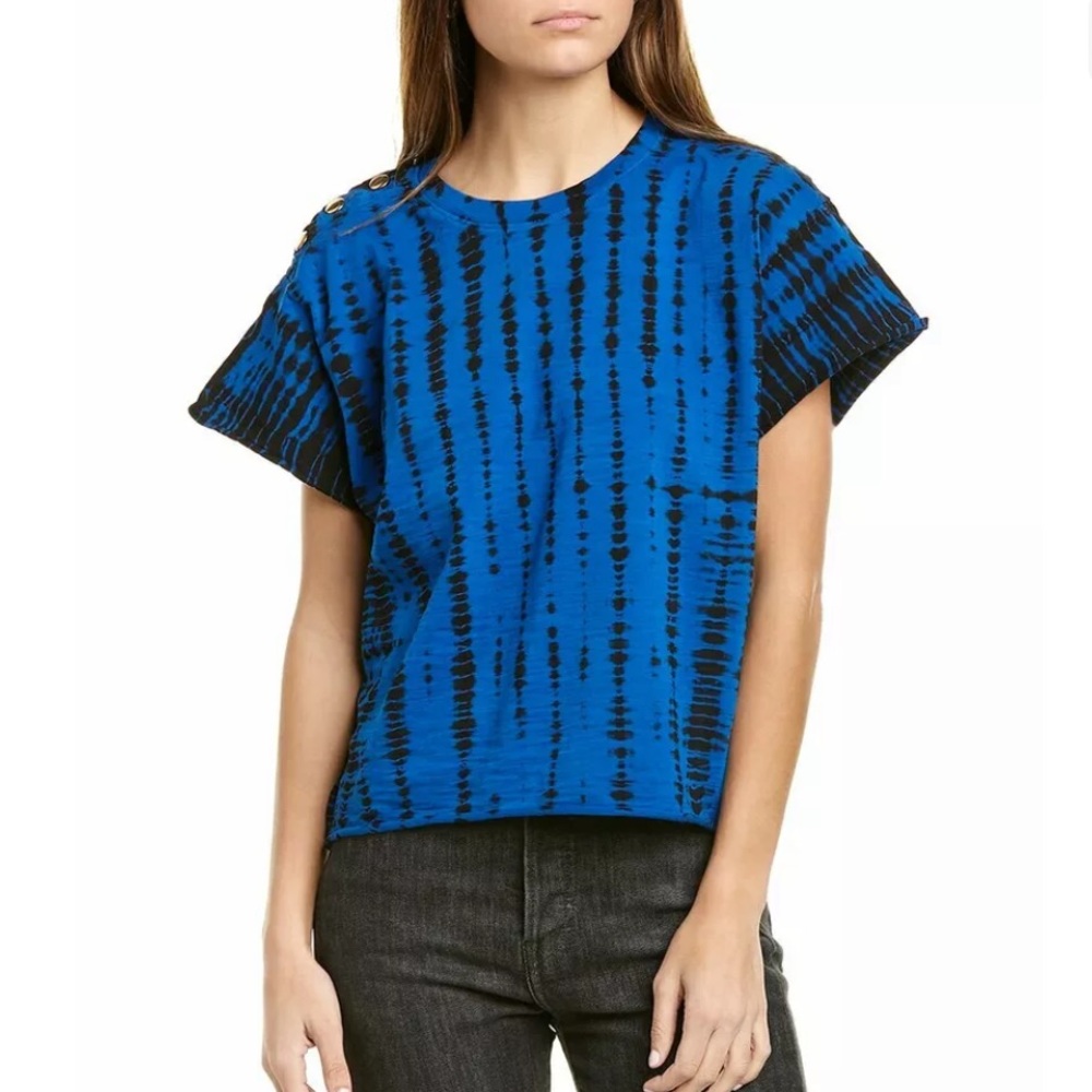 Nation LTD Tie Dye Terrin Tee Blue/Black XS